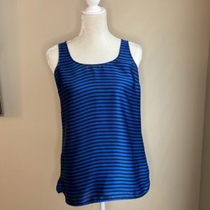 Michael Kors | Cobalt Blue Striped Sleeveless Blouse